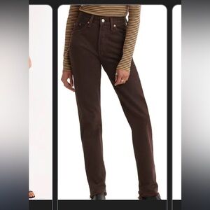 Levi’s 501 jeans in brown. Never worn.